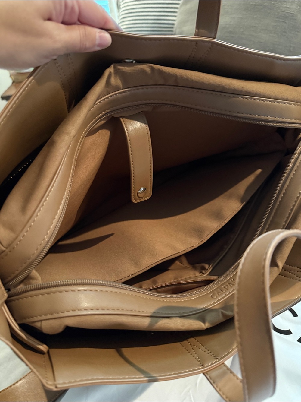 Calpak Tote Bag in Camel - Picture 6 of 7